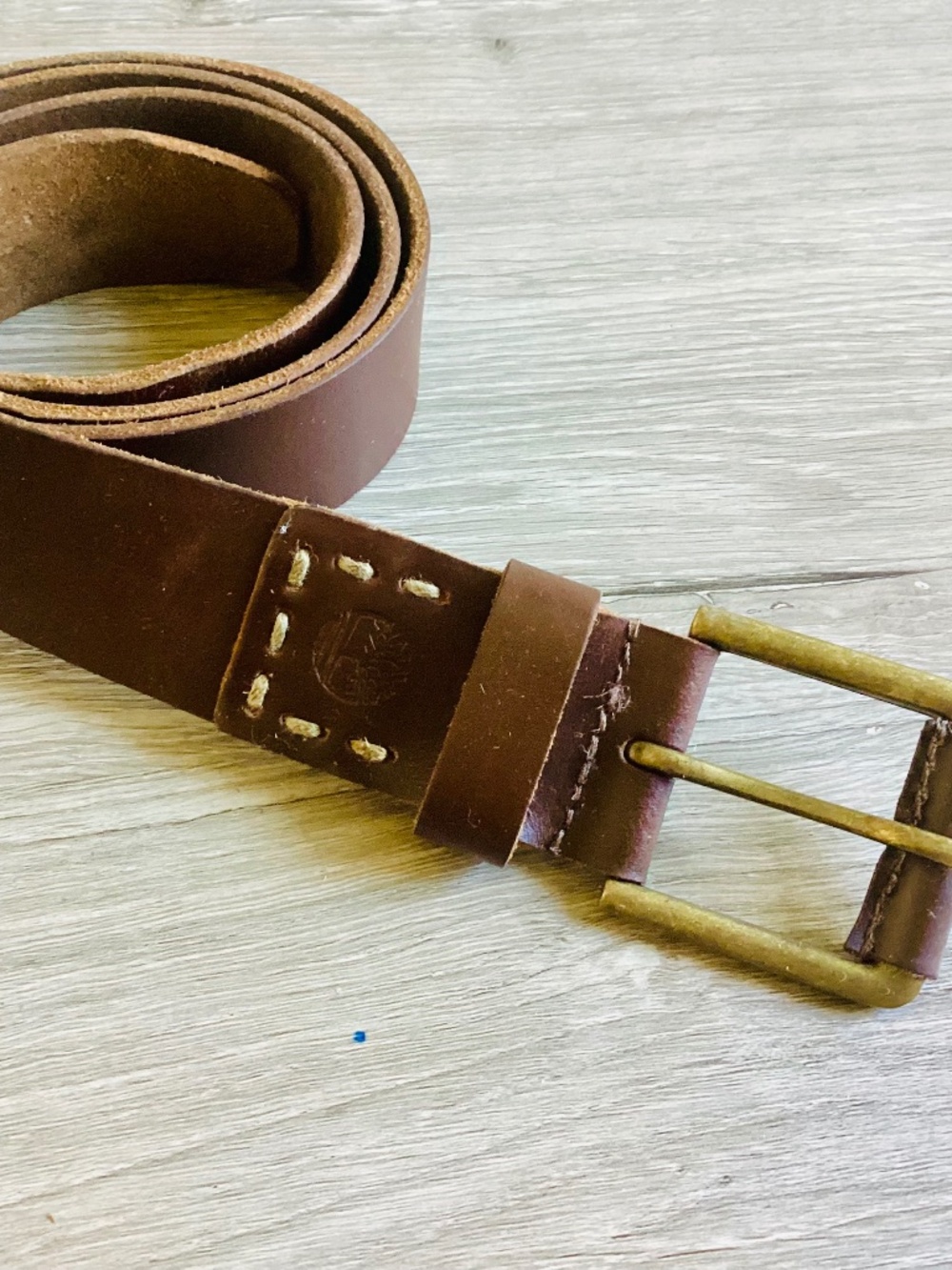 Timberland Brown Genuine Leather Belt Men's 36 Roller Buckle 1.5” Wide Classic